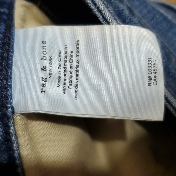 Rag & bone Nina high rise ankle cigarette jeans medium wash distressed cuff - Picture 10 of 10